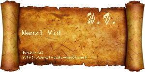 Wenzl Vid névjegykártya